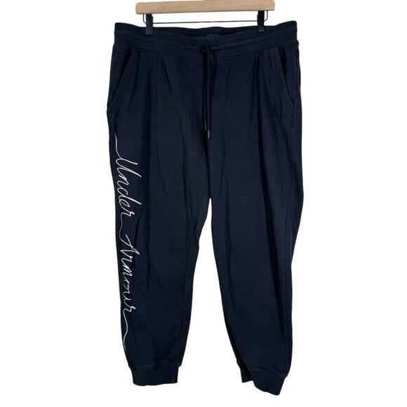 Under Armour UA Women’s Fleece Jogger Sweatpants Black Plus Size 2X - Picture 1 of 6